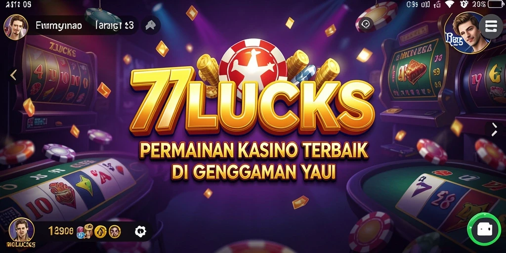 Tampilan gameplay seru di 77LUCKS aplikasi Kasino.