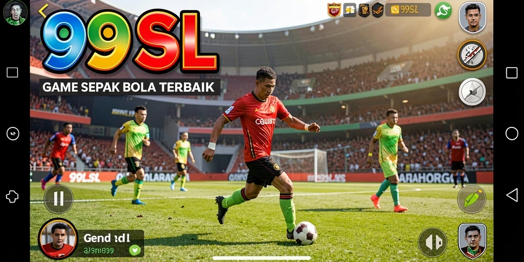 Tampilan gameplay mendebarkan di 99SL dengan aksi sepak bola yang realistis.