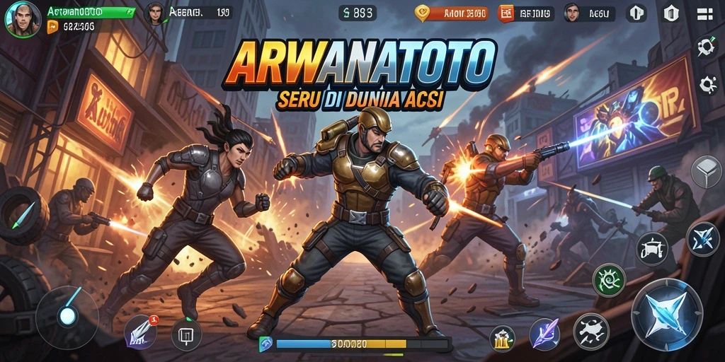 Tangkapan layar ARWANATOTO menampilkan pertarungan seru di arena aksi.