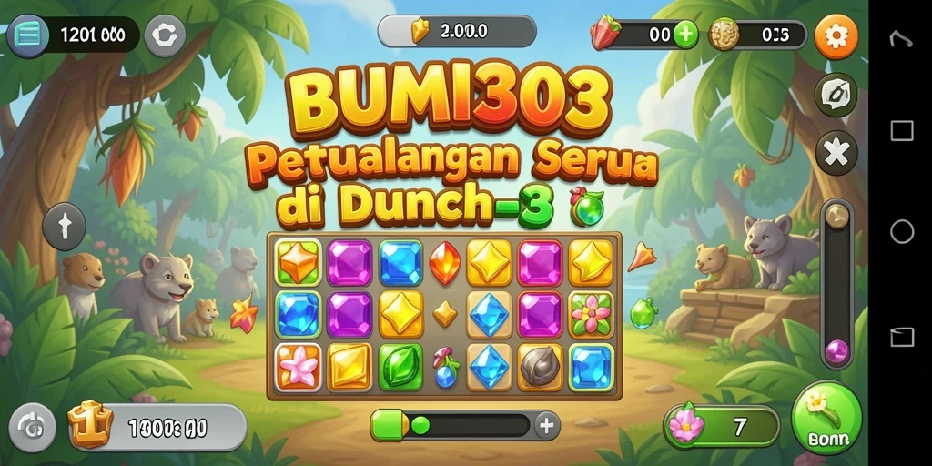 Tampilan gameplay BUMI303 dengan berbagai kombinasi warna.
