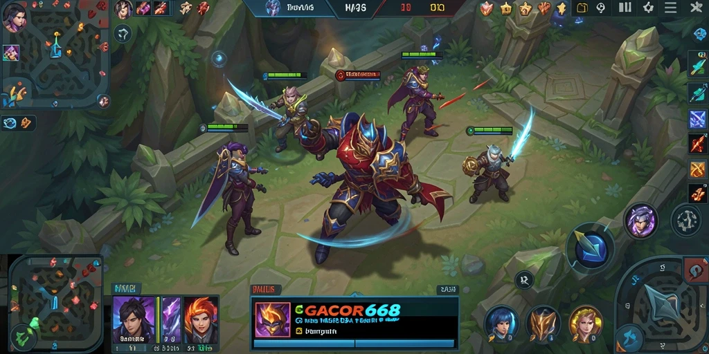 Gameplay seru dalam GACOR668 dengan pertarungan tim yang intens.