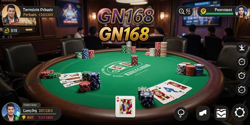 Tampilan menarik gameplay Poker dalam GN168 yang penuh aksi.