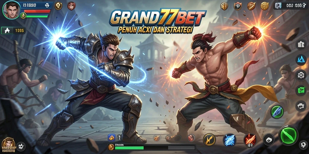 Tampilan gameplay GRAND77BET yang agresif dan stylish.