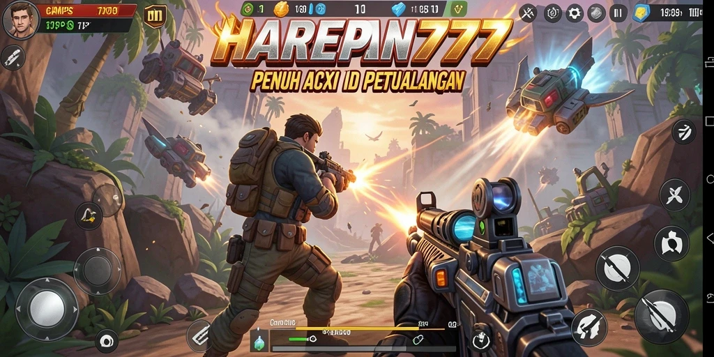 Tampilan gameplay TPS yang intens dan seru di HARAPAN777.