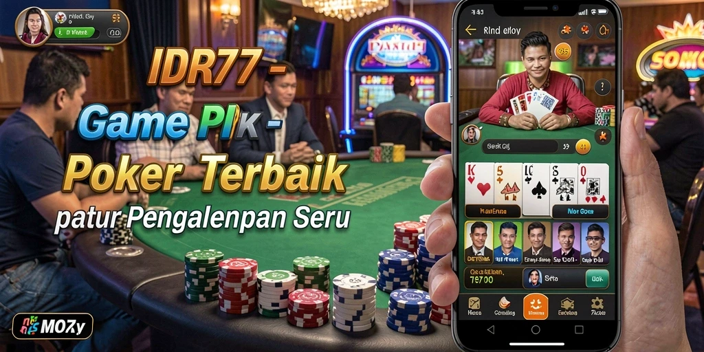 Tampilan menarik dari gameplay IDR77 saat bermain poker.