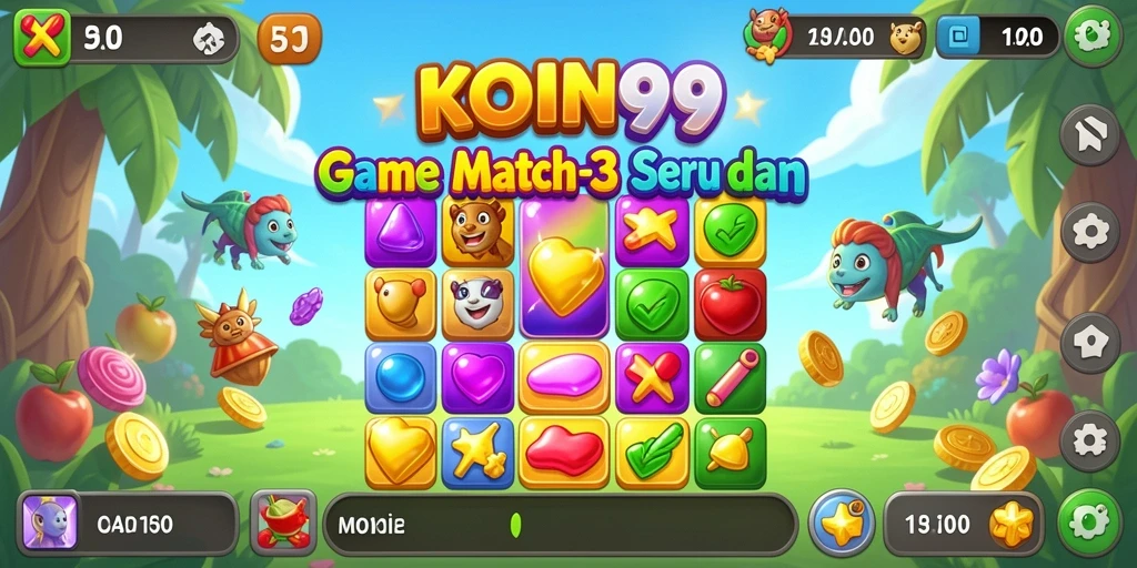 Tampilan gameplay <strong>KOIN99</strong> yang seru dan menantang dalam kategori Match-3.