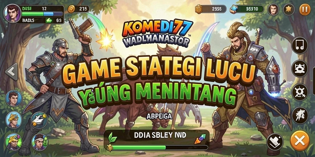 Screenshot menampilkan karakter lucu dalam gameplay strategis.
