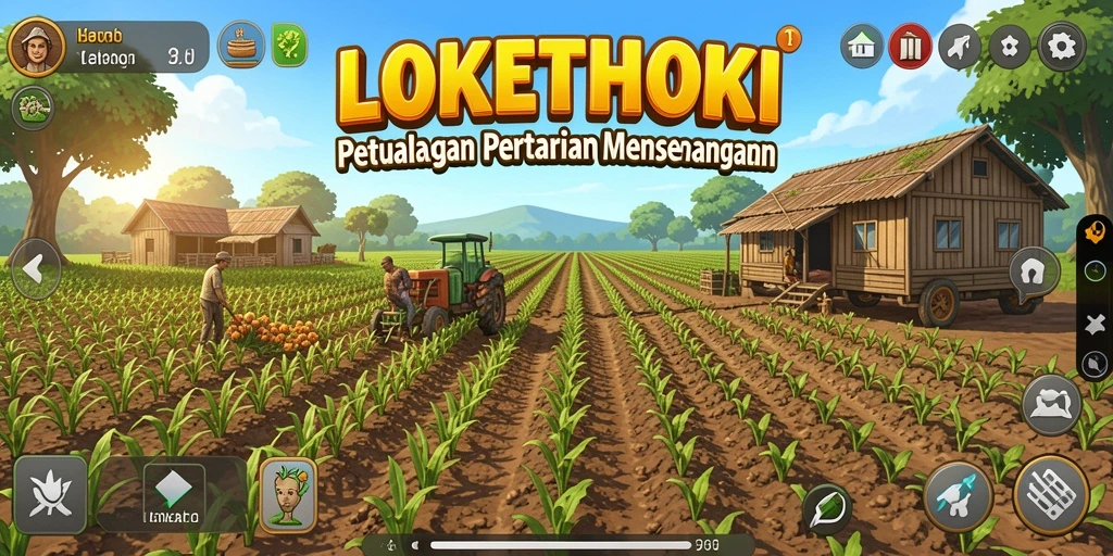 Screenshot LOKETHOKI menunjukkan petani yang sedang merawat tanaman.