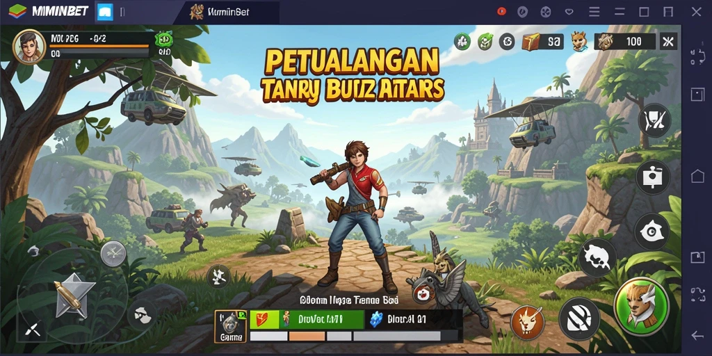 Tampilan gameplay <strong>MIMINBET</strong> yang menunjukkan eksplorasi dunia terbuka yang luas.