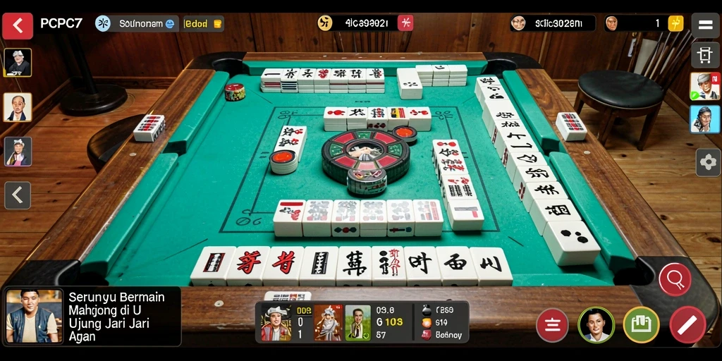 Tangkapan layar gameplay PCPC7 menampilkan keseruan permainan Mahjong yang mendebarkan.