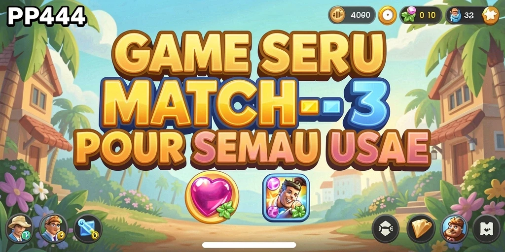 Tangkapan layar gameplay PP444 yang penuh warna dan menantang.