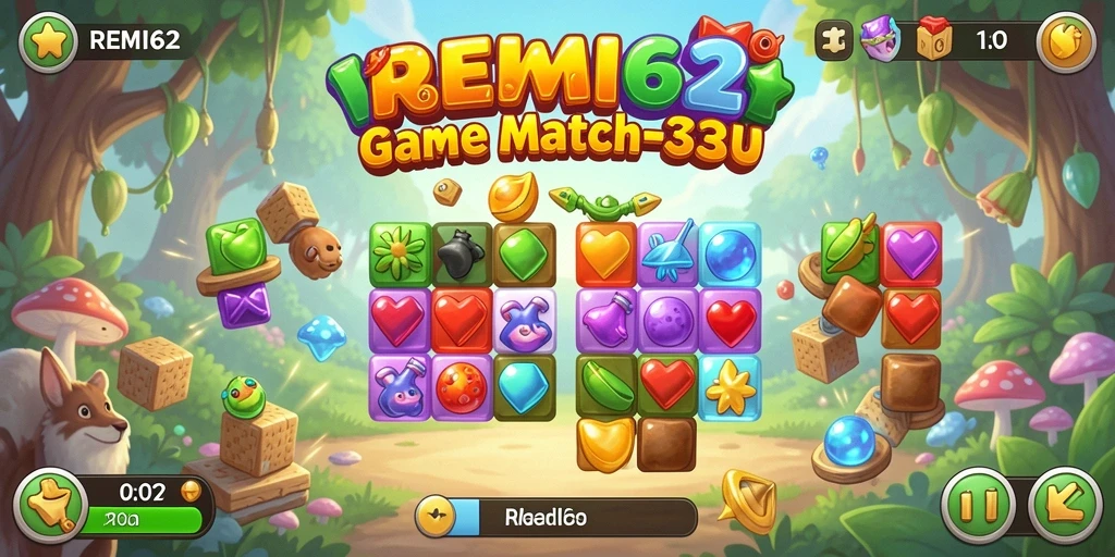 Tampilan menakjubkan gameplay Match-3 di REMI62.