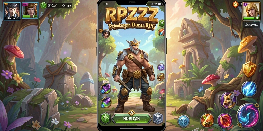 Tangkapan layar RPZZZ menampilkan aksi pertempuran RPG yang mendebarkan.