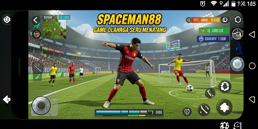 Screenshot SPACEMAN88 menampilkan aksi seru di pertandingan olahraga.