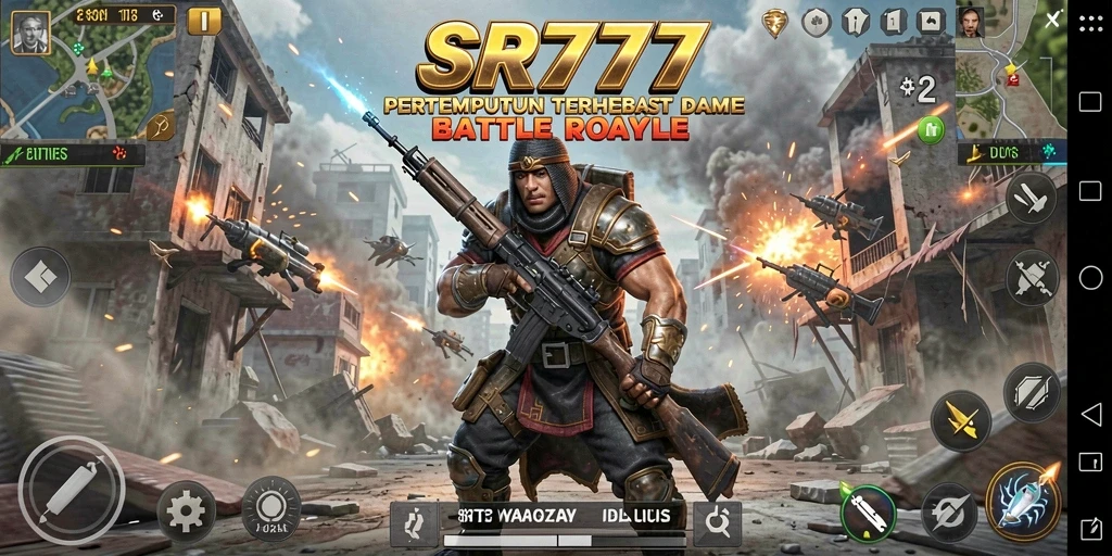Tampilan seru dari pertandingan Battle Royale di SR777 dengan aksi intens.