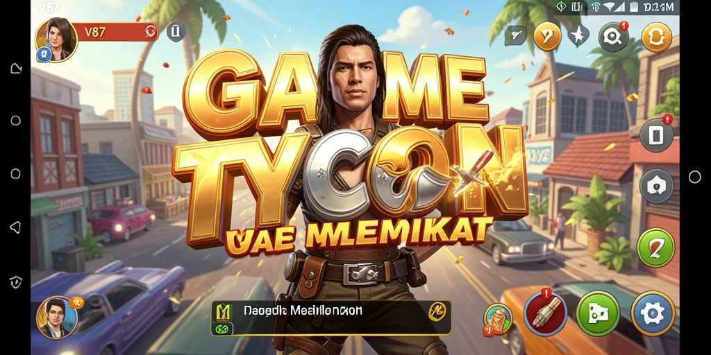 Screenshot dari gameplay V87 yang menunjukkan strategi manajemen Tycoon.