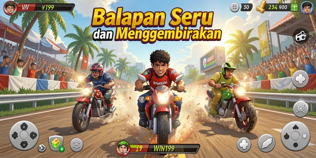 Gameplay balapan seru di WIN199 dengan grafik menakjubkan.