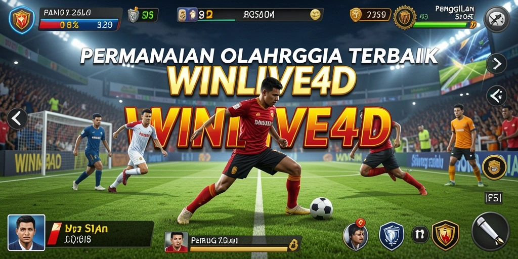 Screenshot gameplay WINLIVE4D menampilkan aksi seru dan karakter olahraga.